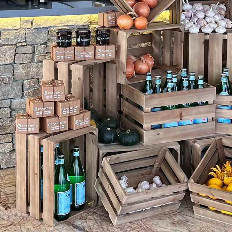 木箱花架落地组合实木框子书架超市陈列架收纳箱储物木条框收纳箱