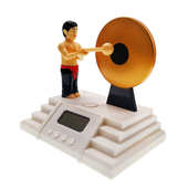 大闹钟外贸儿童床头更夫音量静音数字敲锣打鼓时钟闹钟简约