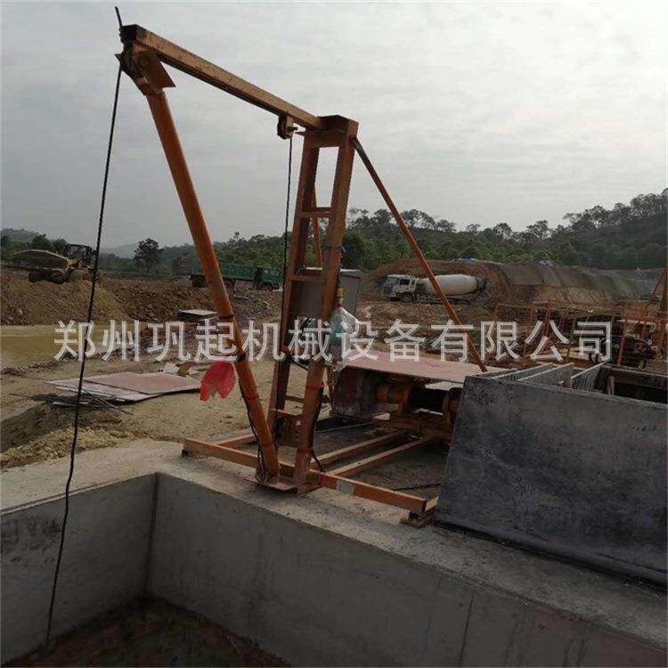 巩起机械人工挖孔桩升降吊机吊运打桩机架抗滑桩挖桩机