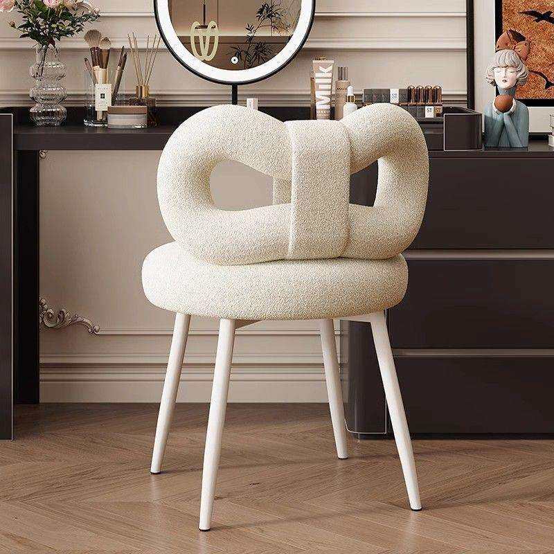 化妆凳卧室梳妆凳可移动升降旋转化妆椅蝴蝶结餐椅美甲靠背椅