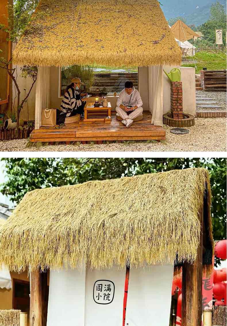 Моделирование соломенной крышей 仿真茅草瓦屋假稻草人造塑料地毯式耐用户外农家乐凉亭别墅装饰