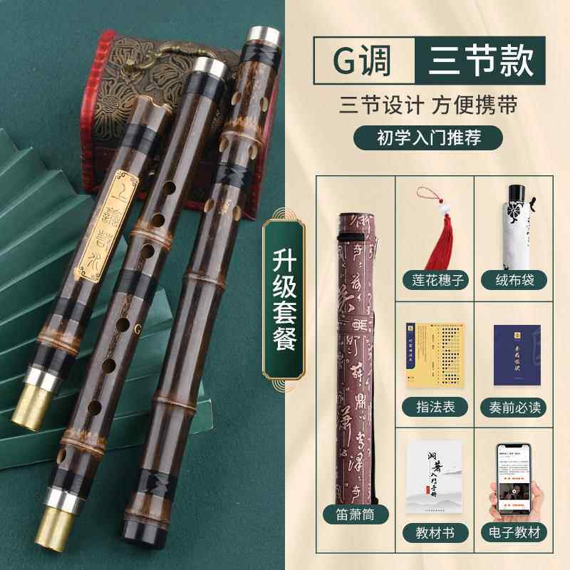 高档专业演奏洞箫笛乐高档大人玉初G学入门器紫长竹萧F六八孔调古