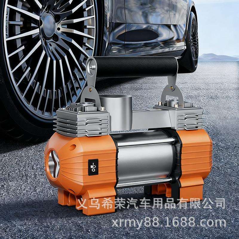 金属双缸便携式车载充气泵大功率快速打气泵轿车越野小货车专用