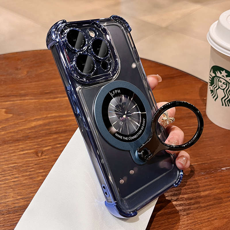 旋转指环支架磁吸适用苹果15pro手机壳新款iphone14透明13高级感1