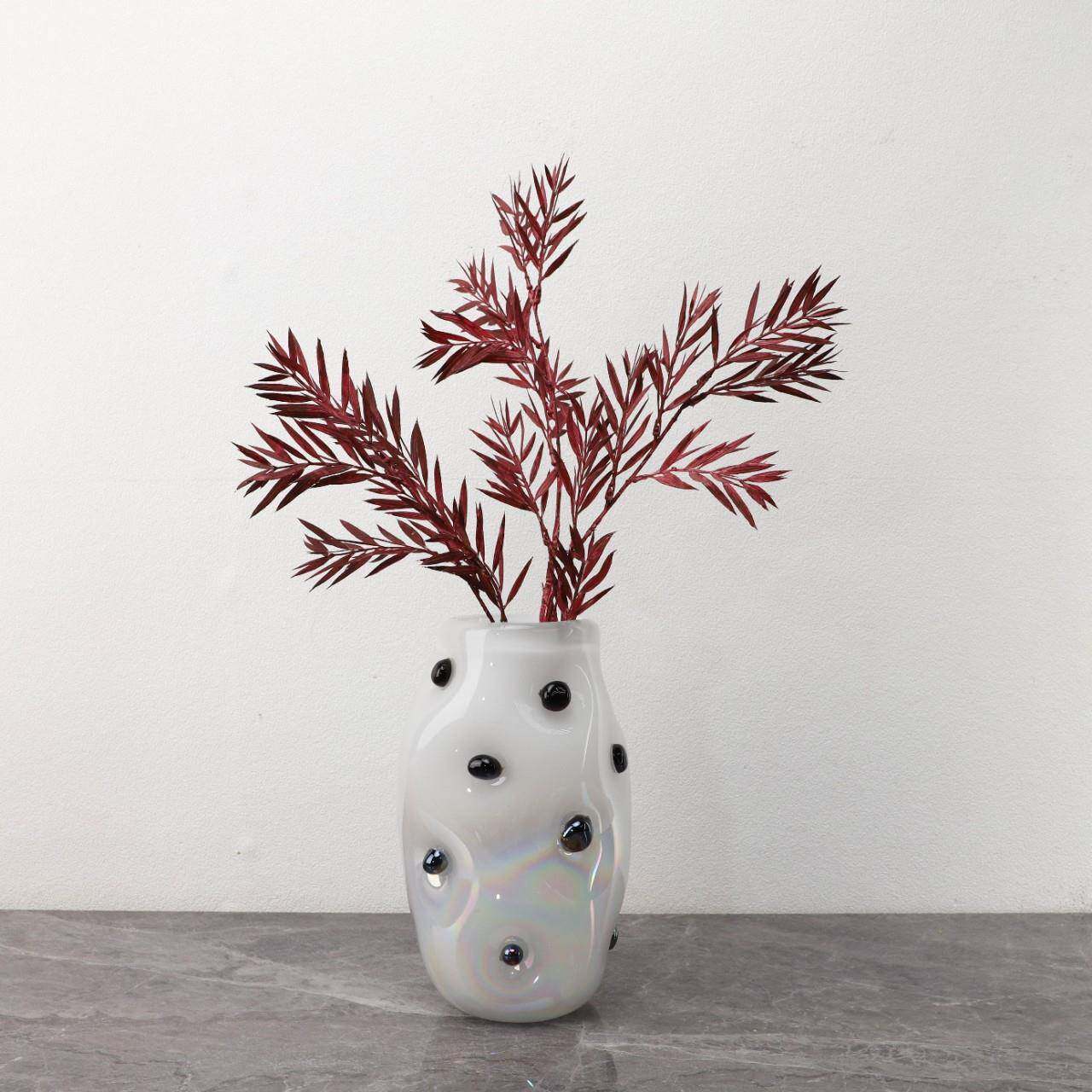 现代简约几何黑色波点琉璃花瓶桌面摆件客厅餐厅电视柜家居装饰品