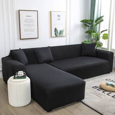 Solid Color Elastic Sofa vers for Living Room Corner L-shape