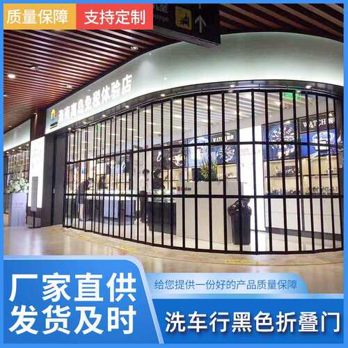 铝合金透明折叠门店铺商场推拉门侧拉弧形厂家安装