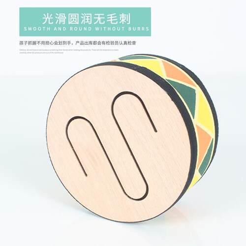 高档三乐音鼓木儿童制敲击器适 用3-9岁早教音乐教具