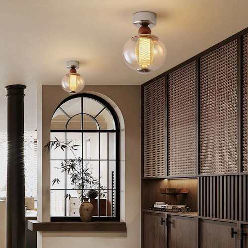 中古风复古卧室床头小吊灯高颜值玻璃主卧房间书房护眼走廊过道灯