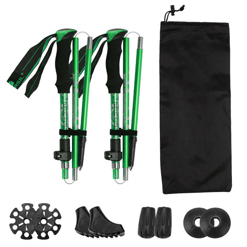 户外专业登山杖铝合金折叠杖情侣爬山棍一对轻巧便携手杖批发