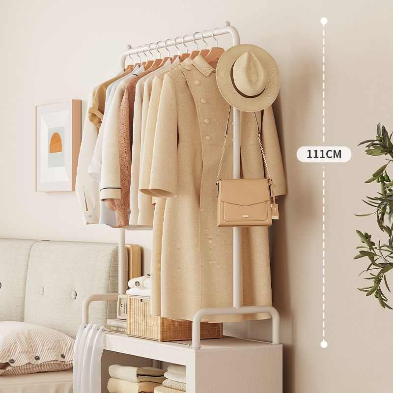 衣帽架落地晾衣挂防尘租房卧室内简易家用隔夜衣服收纳柜置物架子