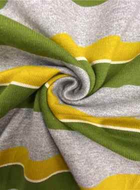 直销现货2FVOs针织全棉厂单1面汗布T恤面料家纯棉色织间条平板布