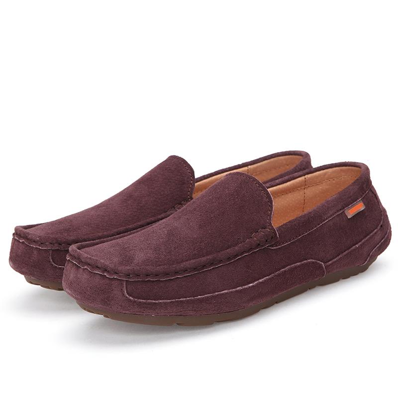 高档冬季懒加绒豆豆鞋男英真皮男鞋人保毛暖鞋二棉鞋磨砂皮一体伦