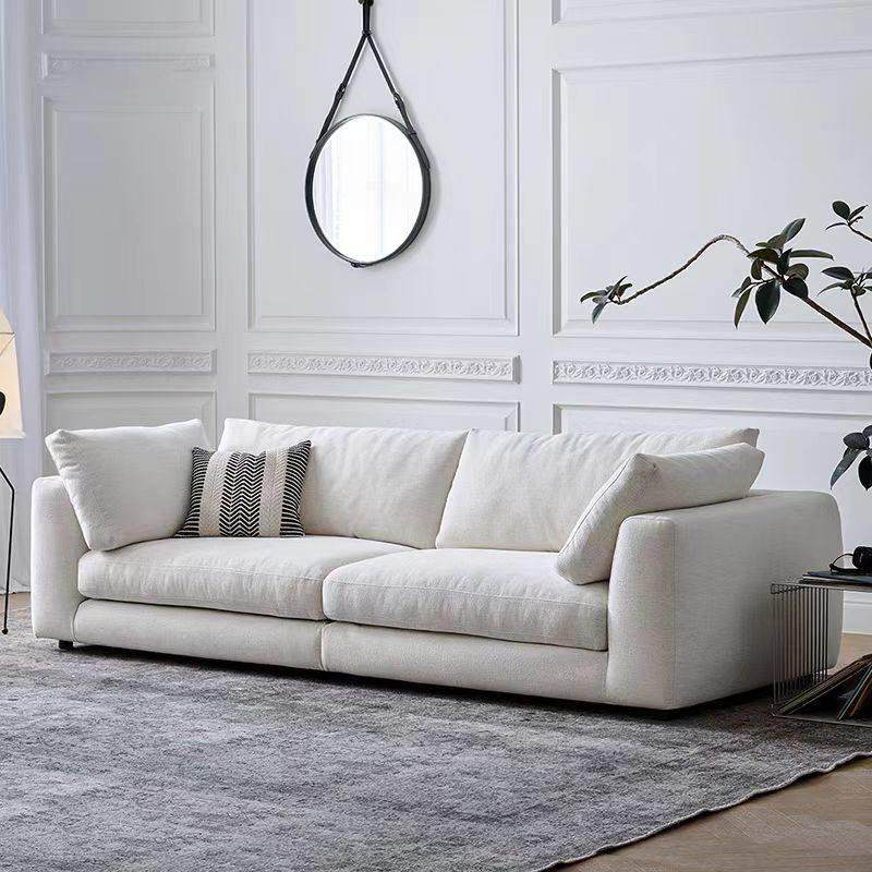法式奶油侘寂风小户型客厅简约棉麻可拆洗三人位布艺直排云朵沙发,住宅家具,布艺沙发,淘宝优惠券,粉丝福利购,淘宝优惠卷