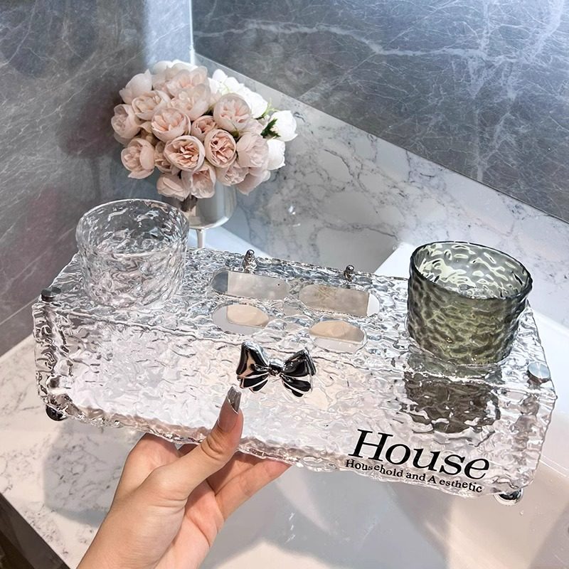 牙刷牙膏置物架卫生间免打孔台面壁挂式漱口刷牙杯子电动牙具套装