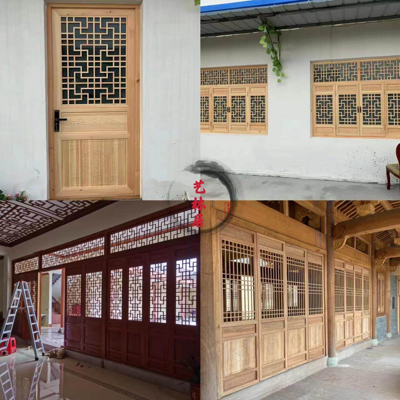 彷古门窗花格实木榫卯隔断客厅入户屏风新中式拉门背景墙可定制