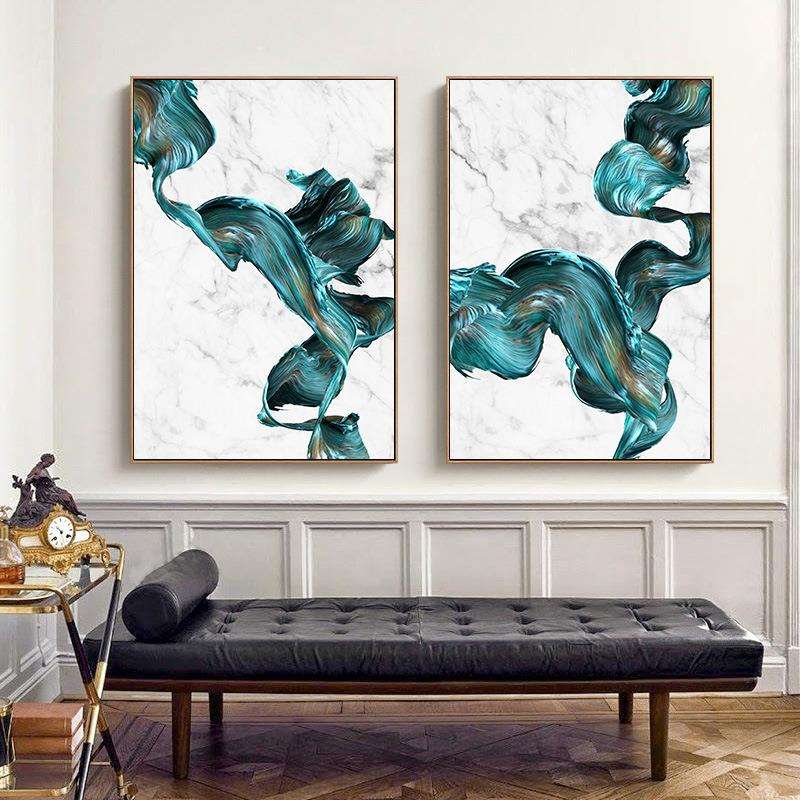 流动 现代简约风格抽象装饰画客厅挂画书房餐厅玄关走道壁画