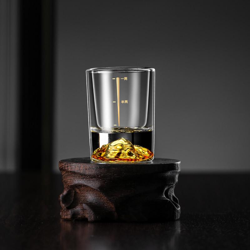 金山二两白酒杯套装50ML高级感玻璃中式一两家用酒杯子创意酒具