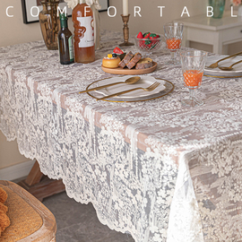 法式蕾丝复古桌布长方形餐桌，盖布绣花白色高级感茶几，垫ins风欧式