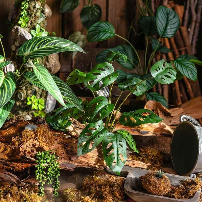 仿绿植物配件人工背景墙假波斯叶植物墙仿花假植物假绿植装饰