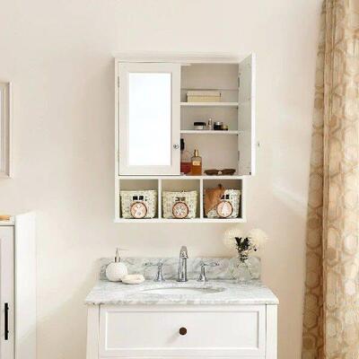 US STOCK Bathroom Wall Mounted Cabinet With 2 Adjustable