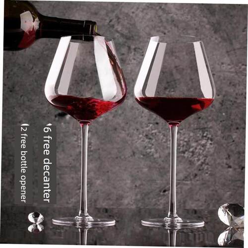 burgundy crystal wine glass 2 sets large 6 pack big belly