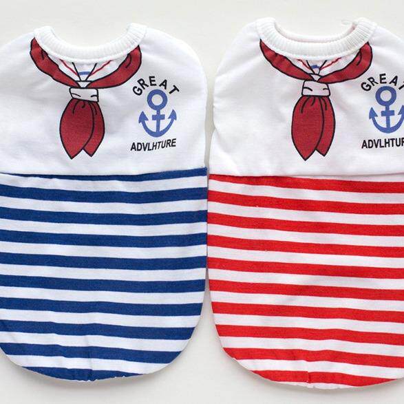 春夏薄款宠物狗狗猫猫咪法斗泰迪衣服装饰海军背心厂家用品