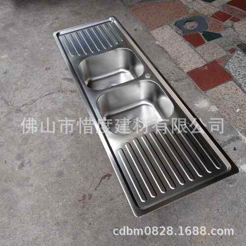 出口水槽带板双槽工程单水槽201不锈钢1.米S15050水1槽50*550*20C