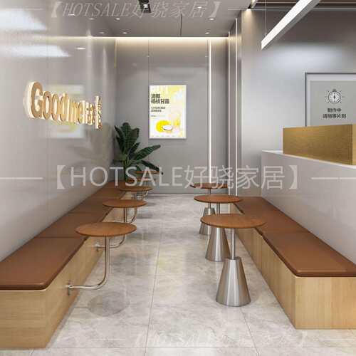 轻烘奢风网咖啡厅奶茶店桌椅组雨伞桌木合原木风甜品店红餐焙店商