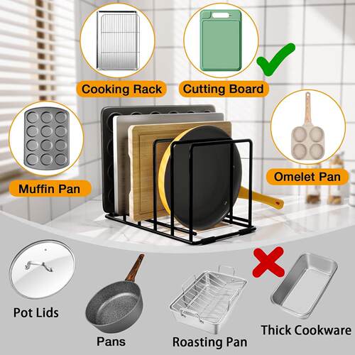 Kitchen Cabinet Organizer Steel Cookware Holder Baking Pan