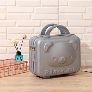 正品手提行化妆化寸妆包女1士小盒子416英卡通可爱动漫密码李箱轻