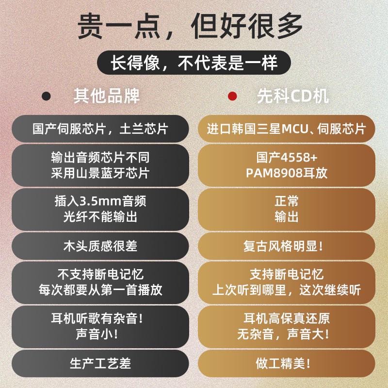 先科SAST-1984家用蓝牙发烧cd机复古听专辑英语光碟cb迷你播放器