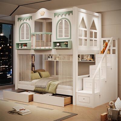 全实木儿童上下铺双层床互不干扰男女孩双人床上下铺高低床子母床