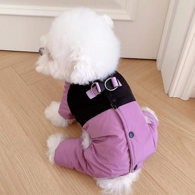 狗狗衣服冬季保暖雪纳瑞博美小狗宠物可牵引四脚棉服比熊泰迪冬装