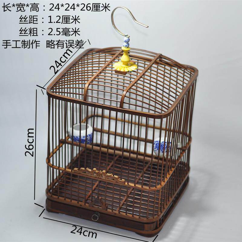 竹制大号鸟笼手工活底抽屉式 黄豆鸟专用玉鸟笼 可客制化