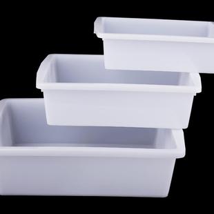 白色塑料熟胶加厚冰盘塑料长方形小盒子保鲜盒无盖冰盒冰盆食品盒
