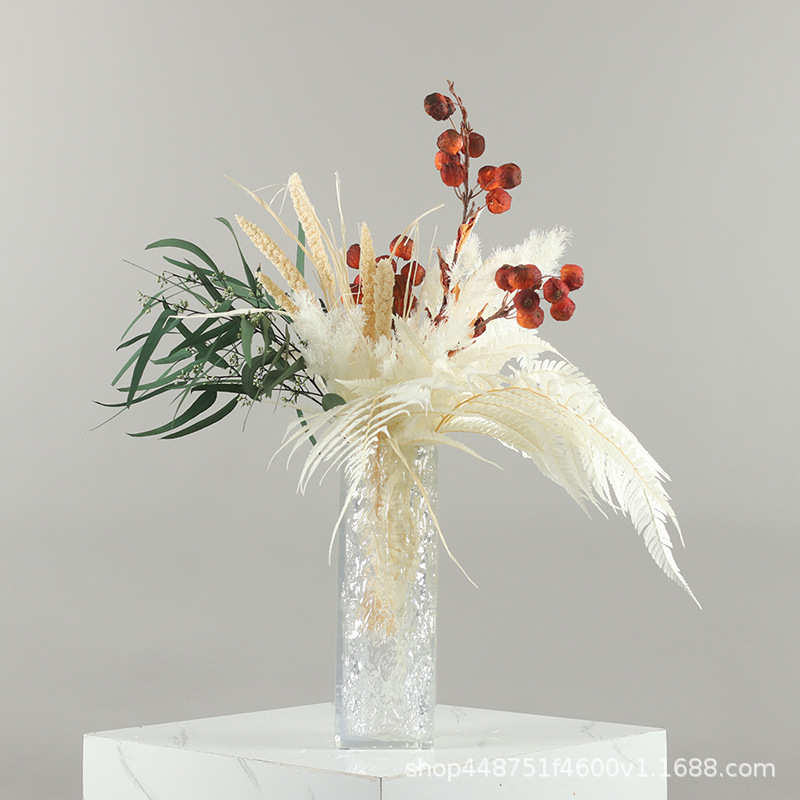现代简约轻奢家居透明树脂花瓶装饰品样板房整体现代花艺软装摆件