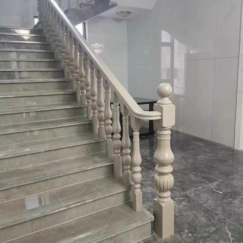 别墅农村自建房木楼梯扶手旋转楼梯护栏栏杆承重实木轻奢实木楼梯图片