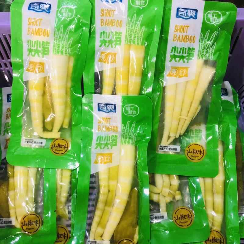 奇爽尖尖笋休闲泡椒竹笋脆笋山椒笋尖小包装零食追剧开袋即食小吃