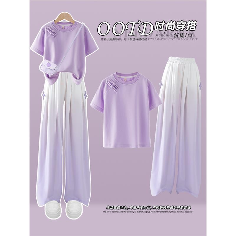 Next MaxM女童夏装套装2025新款洋气儿童短袖两件套夏季女孩网红