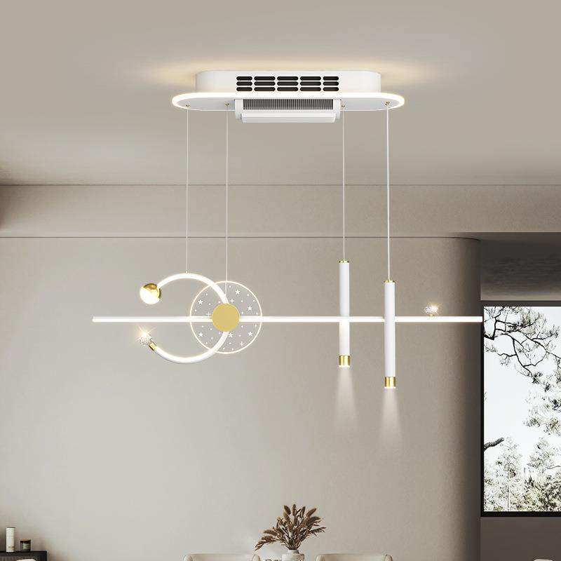 无叶风扇灯全光谱餐吊灯北欧现代创意艺术氛围餐桌吧台餐厅灯简约