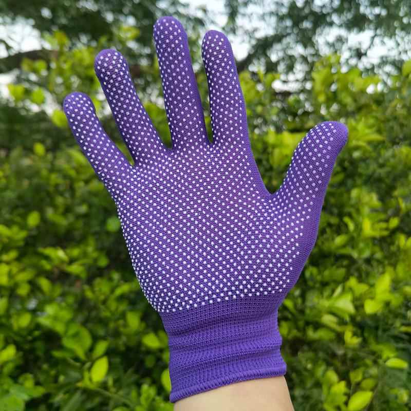 夏季服饰手套耐磨紫色男女户外登山防滑工厂工作干活打包骑行加厚