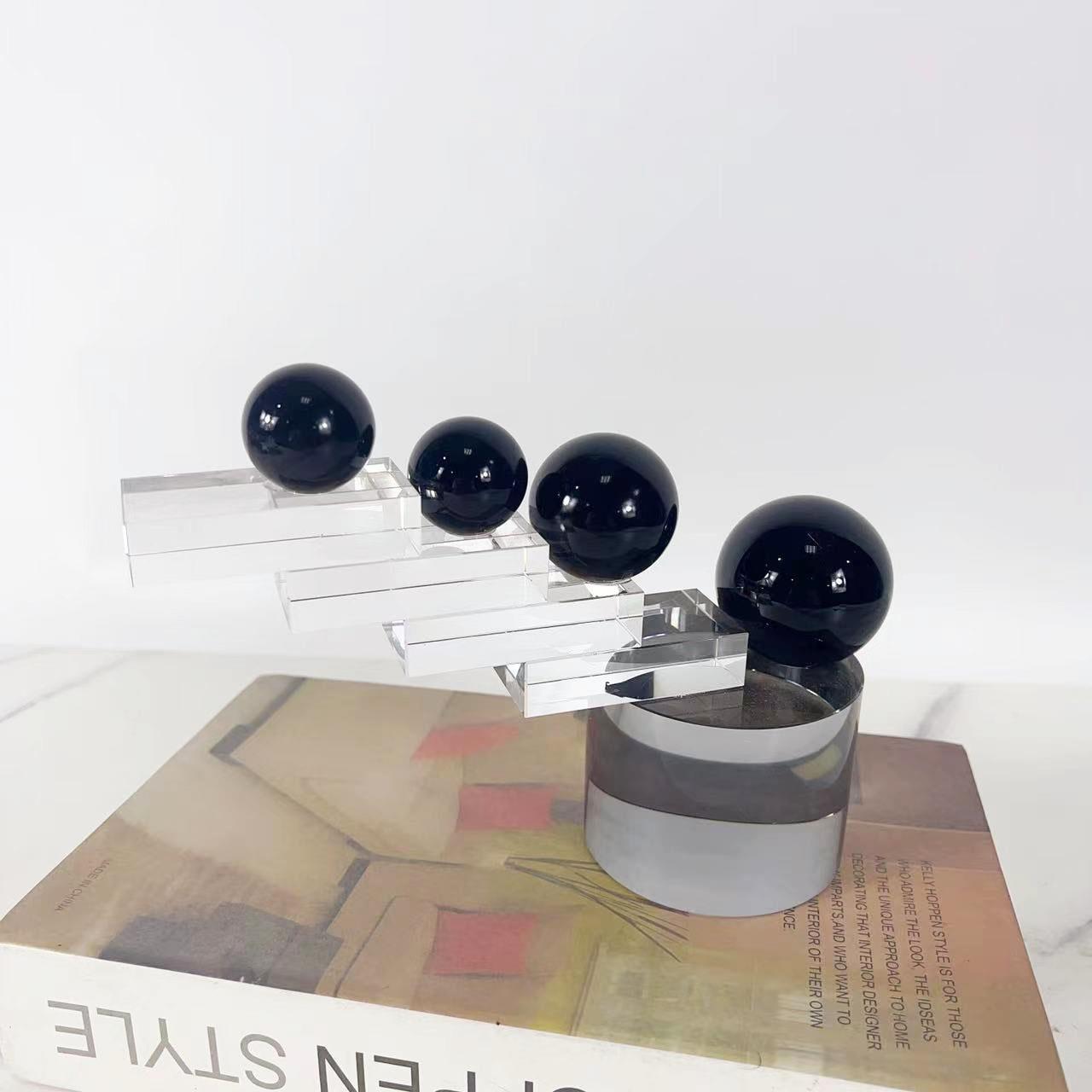 北欧简约创意几何水晶玻璃摆件书房办公室样板房餐厅玄关卧室家居