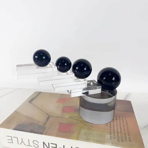 北欧简约创意几何水晶玻璃摆件书房办公室样板房餐厅玄关卧室家居