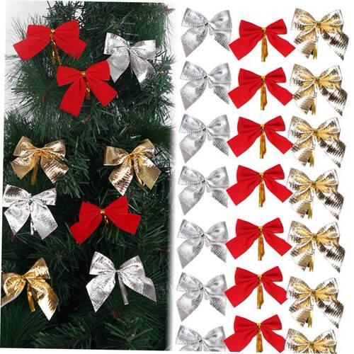 12/24/36pcs Christmas Bow Christmas Decorations For Home Gol