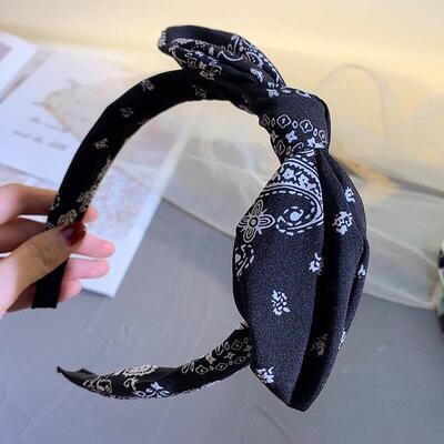 Boho Floral Print Headbands Bow Wide Brimmed Head Hoop