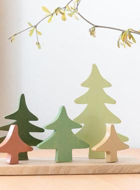 阿楹 奶油北欧书架装饰家居电视柜儿童房可爱木质小摆件拍摄道具