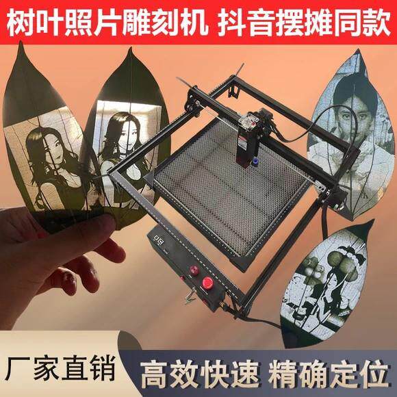 树叶照片diy激光雕刻机金属木板不锈钢皮革可雕刻户外摆摊便捷