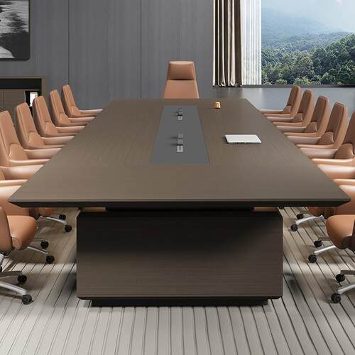 大型会议桌长桌简约现代轻奢会议室接待长条洽谈桌桌椅组合环保