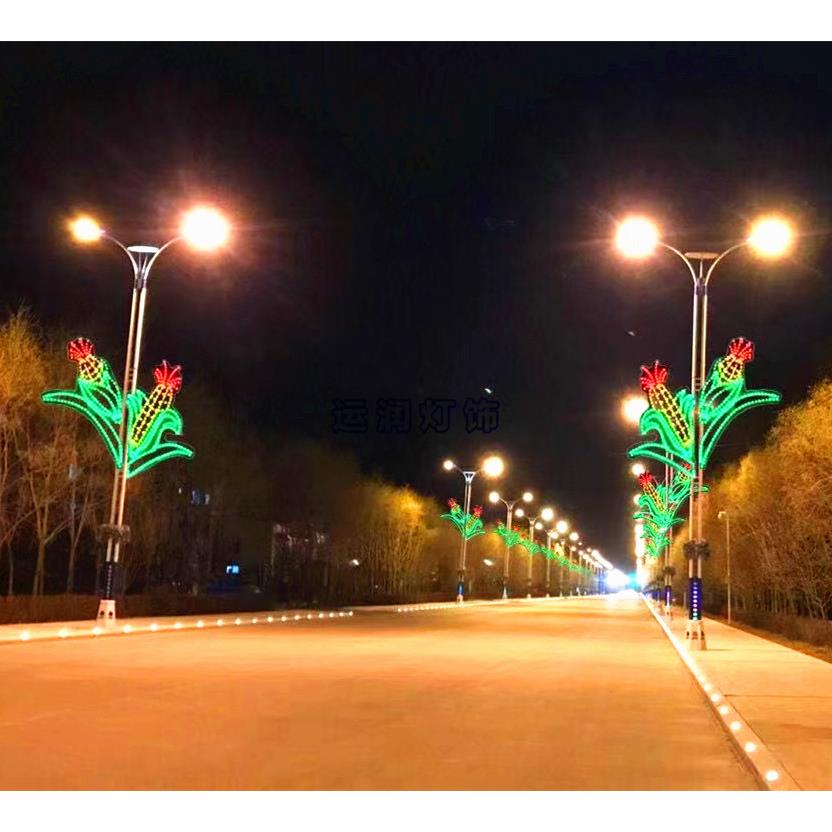 LED草莓灯杆造型广场灯光节秀装饰景观城市街道图案玉米造型灯